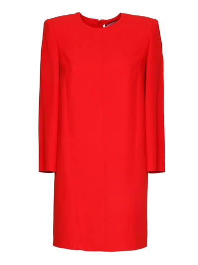 Shop Givenchy Shoulder Pad Viscose Dress In Red