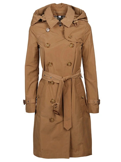 Shop Burberry Trench Kensington In Camel