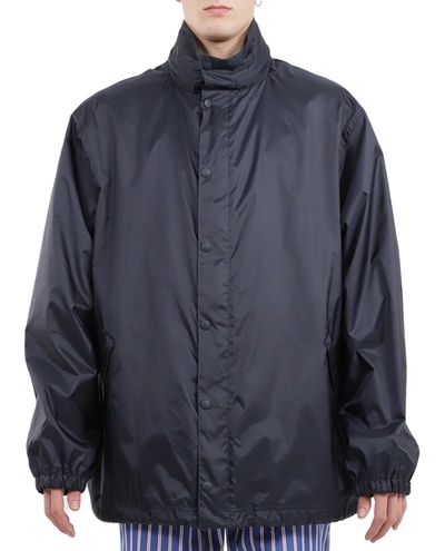 Shop Balenciaga Navy Rain Jacket