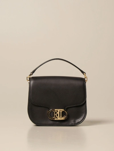 Shop Ralph Lauren Lauren  Handbag Lauren  Leather Shoulder Bag In Black