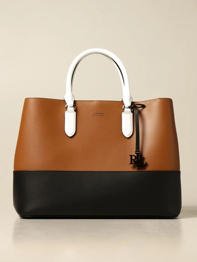 Shop Ralph Lauren Lauren  Tote Bags Lauren  Handbag In Bicolor Leather