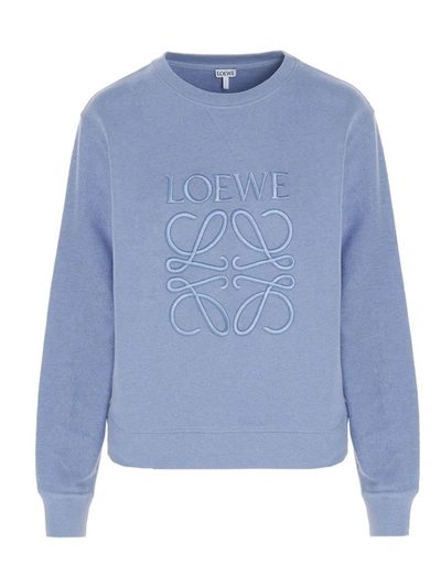 Shop Loewe Anagram Sweatshirt In Light Blue