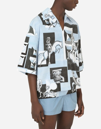 Shop Dolce & Gabbana Short-sleeved Printed Cotton Hawaiian Shirt