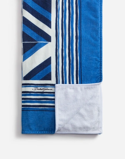 Shop Dolce & Gabbana Geometric-print Terrycloth Beach Towel