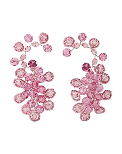 Shop Magda Butrym Woman Earrings Pink Size - Brass, Plastic
