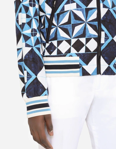 Shop Dolce & Gabbana Nylon Majolica-print Jacket In Multicolor
