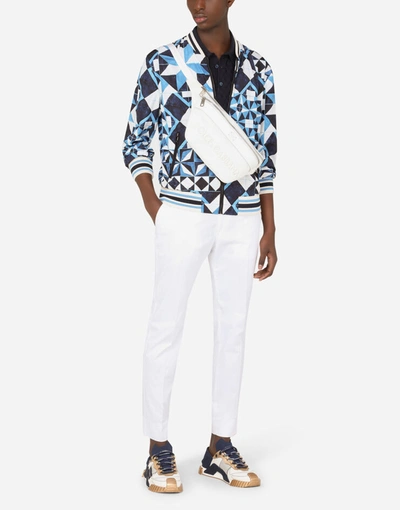 Shop Dolce & Gabbana Nylon Majolica-print Jacket In Multicolor