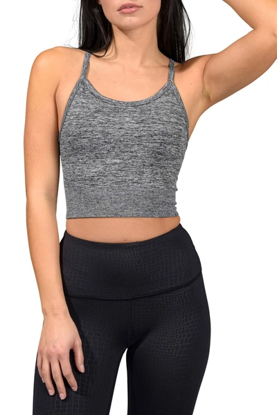 Shop 90 Degree By Reflex Seamless Cutout Cropped Tank In Htr.charcoal