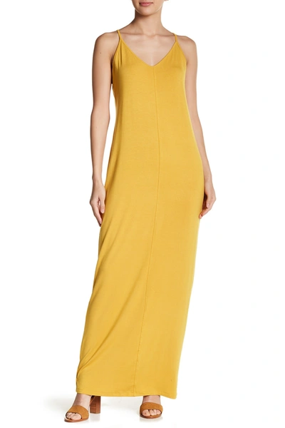 Shop Abound Knit V-neck Maxi Dress In Yellow Sulphur
