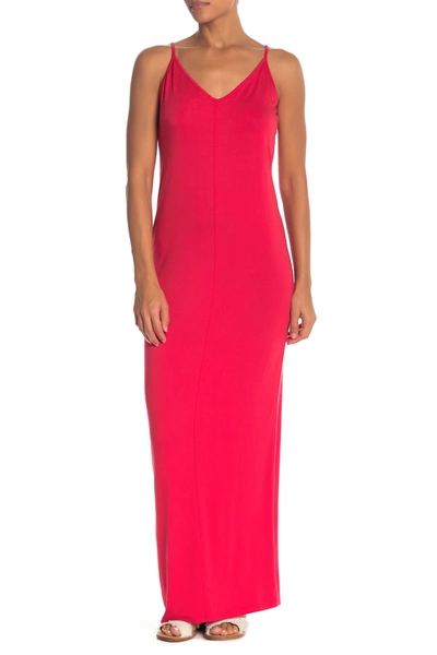 Shop Abound Knit V-neck Maxi Dress In Red Chinoise