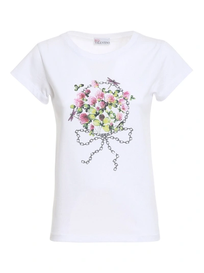 Shop Red Valentino Cotton T-shirt In White