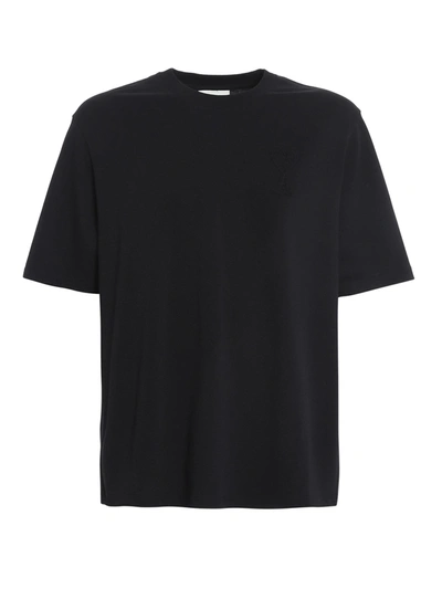 Shop Ami Alexandre Mattiussi Embroidered Oversized T-shirt In Black