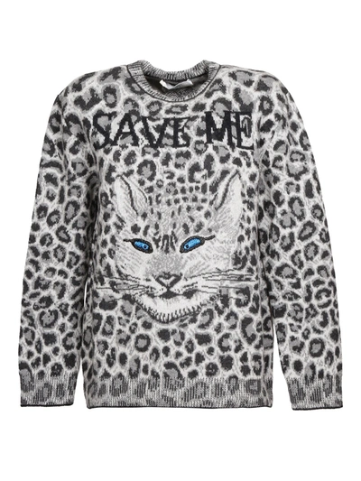 Shop Alberta Ferretti Leopard Patterned Jumper In Grey