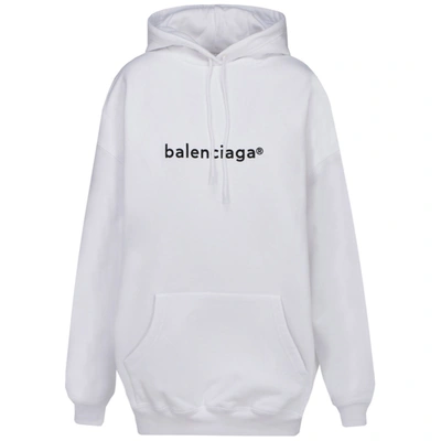 Shop Balenciaga Women's Sweatshirt Hood Hoodie Hoodie In White