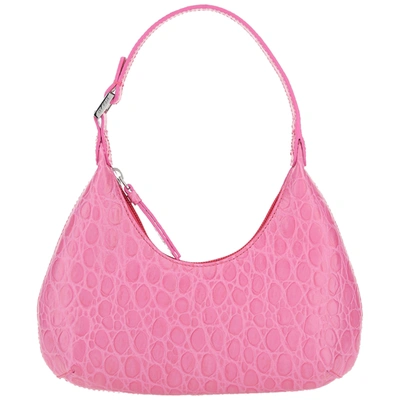 Shop By Far Women's Leather Shoulder Bag Baby Amber In Pink
