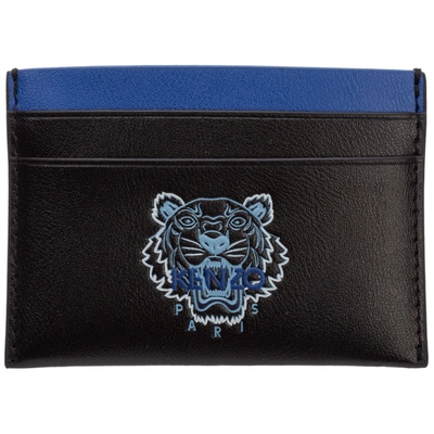 Shop Kenzo Men's Genuine Leather Credit Card Case Holder Wallet Ekusson Tiger In Black