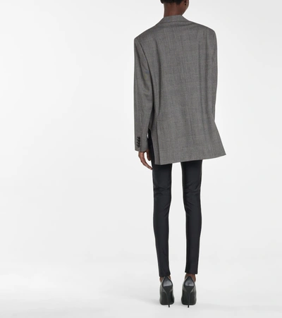 Shop Vetements Checked Stretch-wool Blazer In Grey