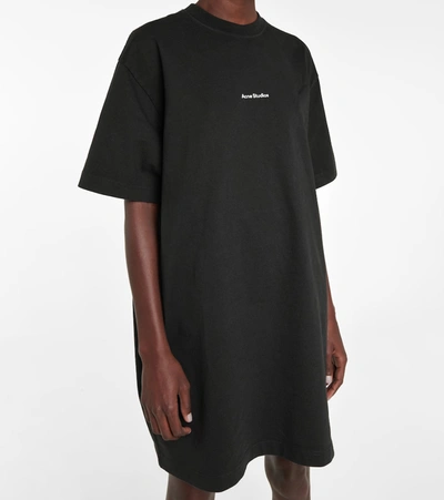 Shop Acne Studios Logo Cotton T-shirt Dress In Black