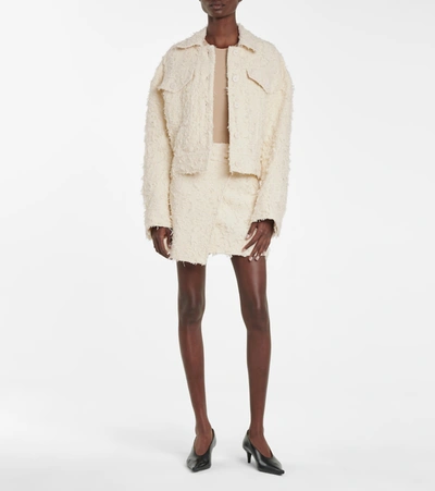 Shop Acne Studios Bouclé-tweed Jacket In White