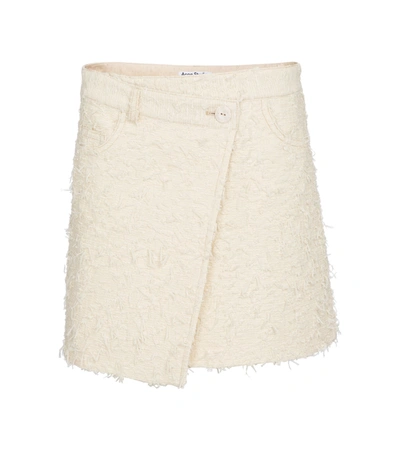 Shop Acne Studios Bouclé-tweed Wrap Skirt In White