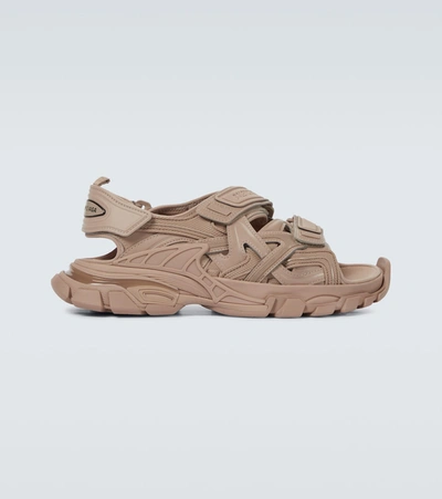 Shop Balenciaga Track Strapped Sandals In Beige
