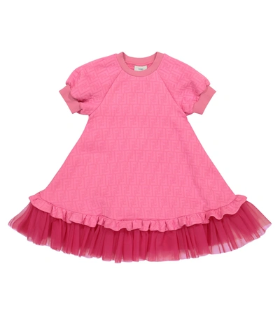 Shop Fendi Ff Logo-jacquard Dress In Pink