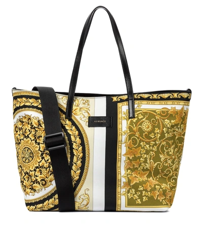 Shop Versace Baby Barocco Mosaic Changing Bag With Mat And Pouch In Yellow