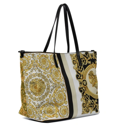 Shop Versace Baby Barocco Mosaic Changing Bag With Mat And Pouch In Yellow
