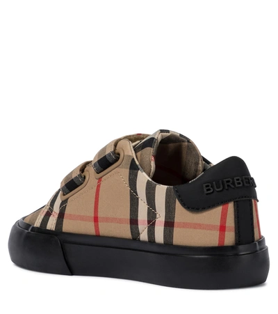 Shop Burberry Baby Vintage Check Sneakers In Beige