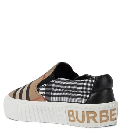 Shop Burberry Vintage Check Canvas Sneakers In Beige