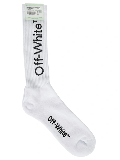 Shop Off-white Arrows Mid Lenght Socks In White Black