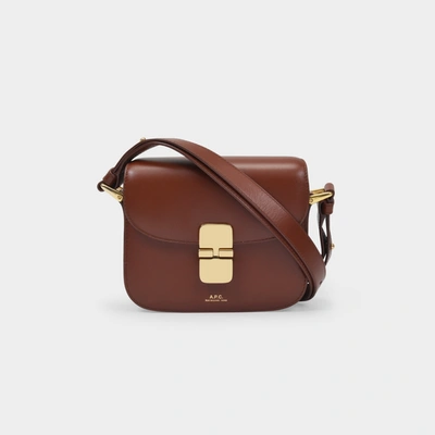 Shop Apc Grace Mini Hobo Bag - A.p.c. - Hazelnut - Leather In Brown