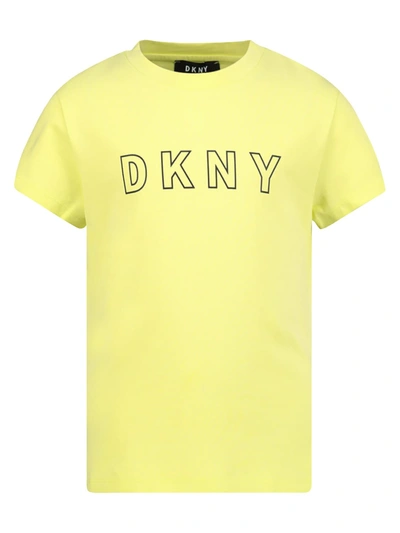 Shop Dkny Kids T-shirt For Girls In Yellow