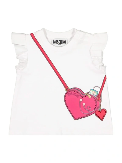Shop Moschino Kids T-shirt For Girls In White
