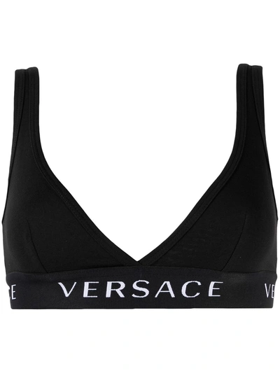 Shop Versace Women's Black Cotton Bra