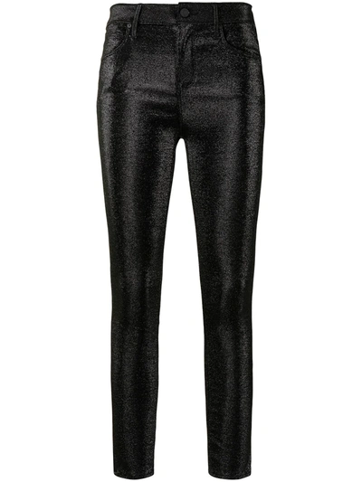 Rta Madrid High-waisted Lambskin Leather Skinny Pants In Black