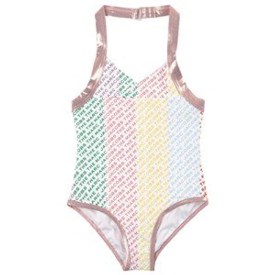 Shop The Marc Jacobs White Multi Stripe Swimsuit In Pink