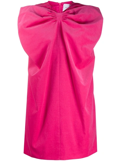 Shop Patou Oversized Bow Mini Dress In Pink