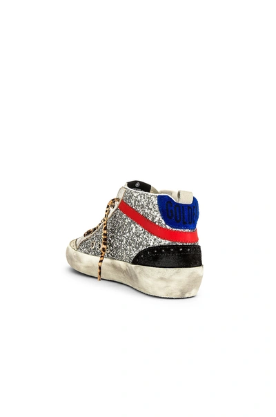 Shop Golden Goose Mid Star Glitter Sneaker In Silver  Red & Black