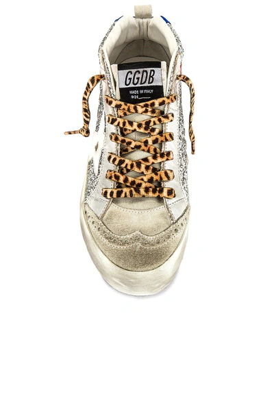 Shop Golden Goose Mid Star Glitter Sneaker In Silver  Red & Black