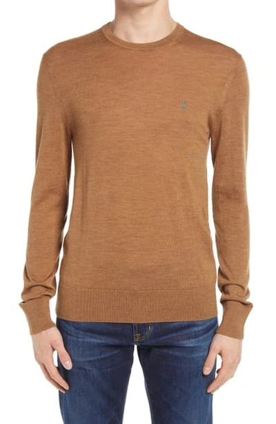 Shop Allsaints Mode Slim Fit Merino Wool Sweater In Golden Brown Marl