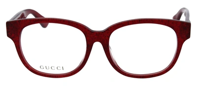 Shop Gucci Gg0040oa-30001017004 Square/rectangle Eyeglasses In Clear
