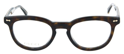 Shop Gucci Gg0183o-30001749006 Round/oval Eyeglasses In Clear
