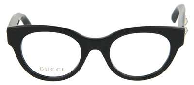 Shop Gucci Gg0209o-30001771001 Round/oval Eyeglasses In Clear