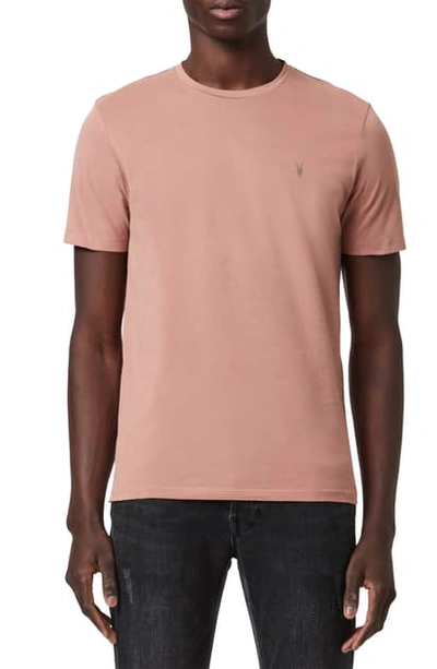 Shop Allsaints Brace Tonic Slim Fit Crewneck T-shirt In Baked Clay Pink