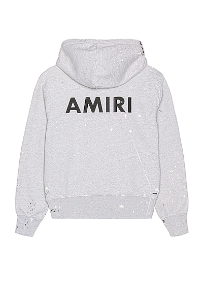 Shop Amiri Army Paint Hoodie In Heather Gray