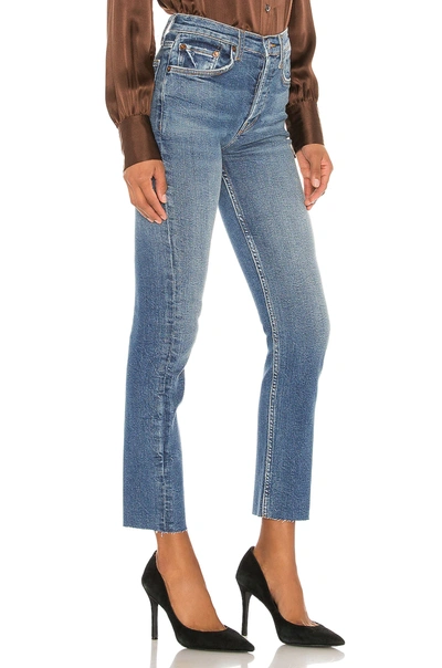 Shop Re/done Originals High Rise Ankle Crop In Aged Blue