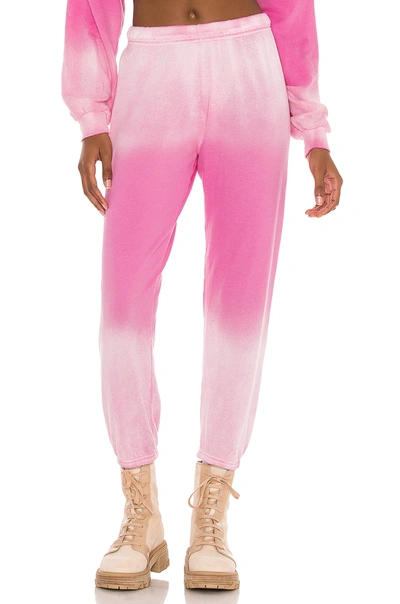 Shop Michael Lauren Nate Crop Sweatpant In Pink & Turquoise Tie Dye