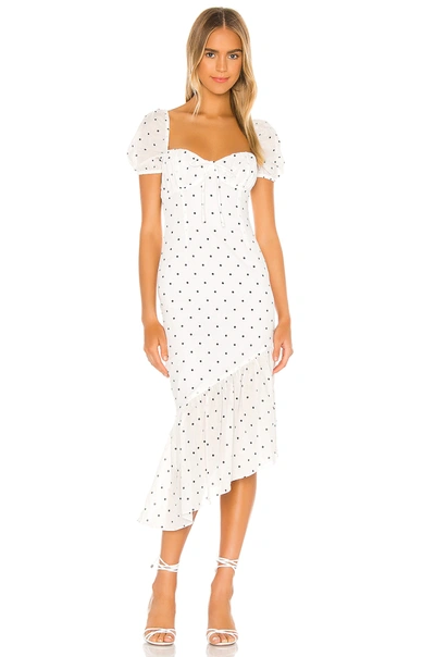 Shop Privacy Please Mackenzie Midi Dress In White & Black Dot