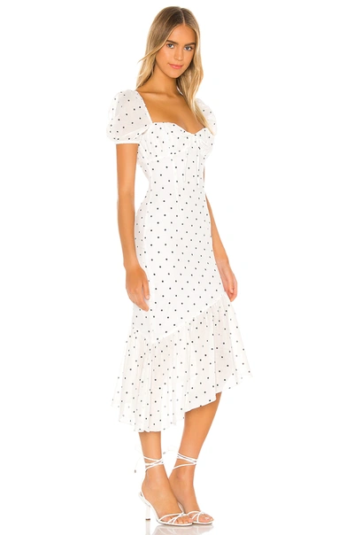 Shop Privacy Please Mackenzie Midi Dress In White & Black Dot